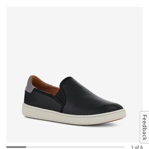 UGG Cas Slip On Leather Comfort Sneakers Shoes Black 1019108